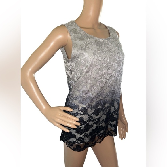 Christopher & Banks Gray Black Ombré blouse size small - Picture 1 of 9